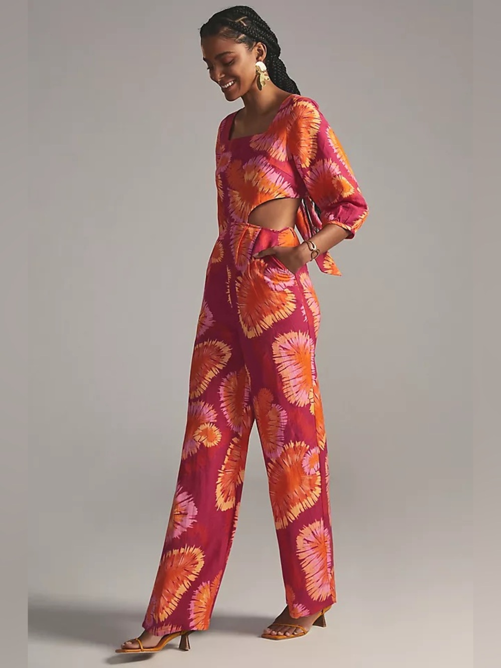 Farm Rio x Anthropologie Tie-Back Cutout Jumpsuit